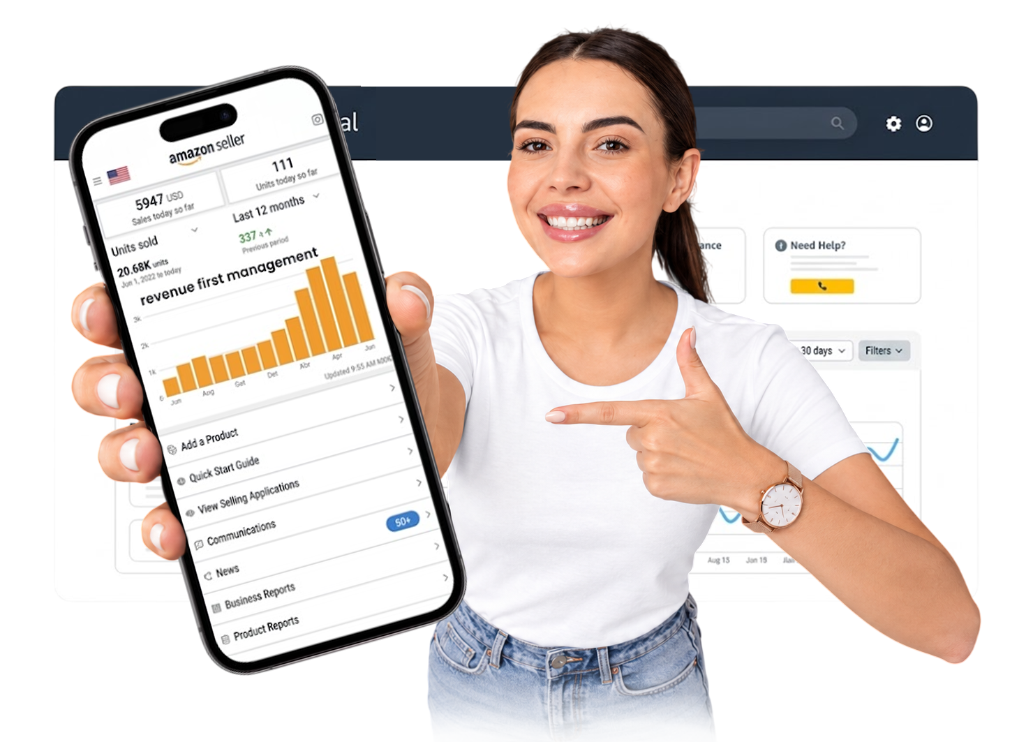 Amazon Seller Central Dashboard and Mobile View
